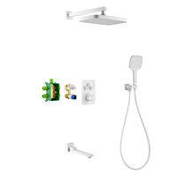 AZOS | Gun Gray In-Wall Concealed Shower Set with Thermostatic Function