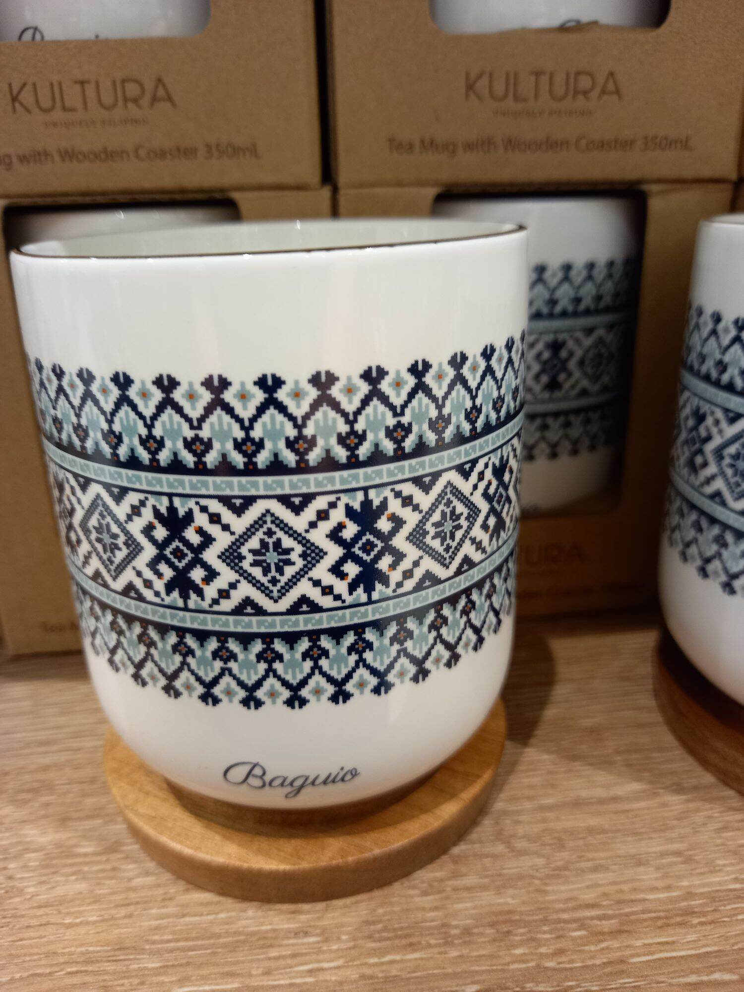 BAGUIO CITY ETHNIC DESIGN TEA MUGS WITH WOODEN COASTER Lazada PH
