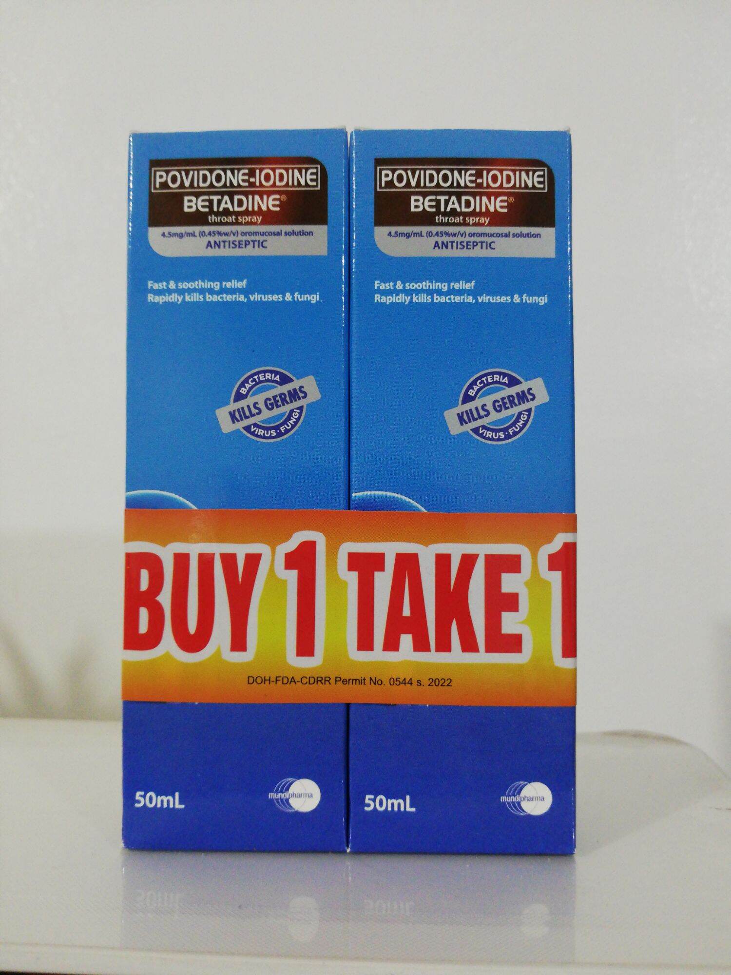 betadine sore throat spray 50ml buy1take1