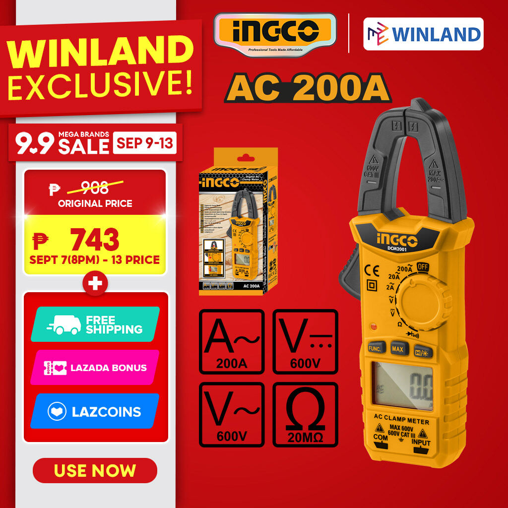 INGCO Digital AC/DC Clamp Meter - DCM2001