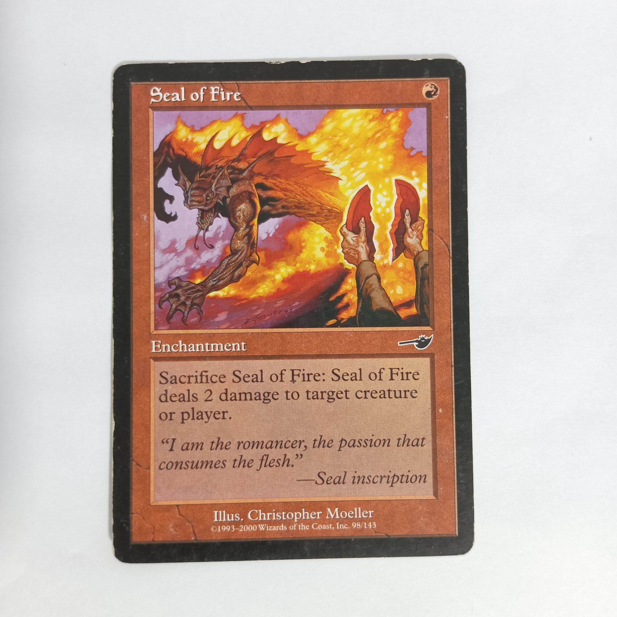 MTG Card SEAL OF FIRE Magic the Gathering Trading Card Game Red. 