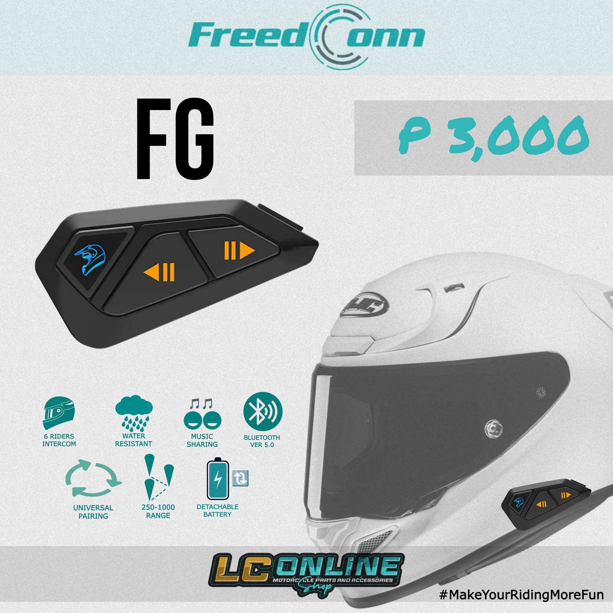 Freedconn FG Bluetooth Helmet Intercom | Lazada PH