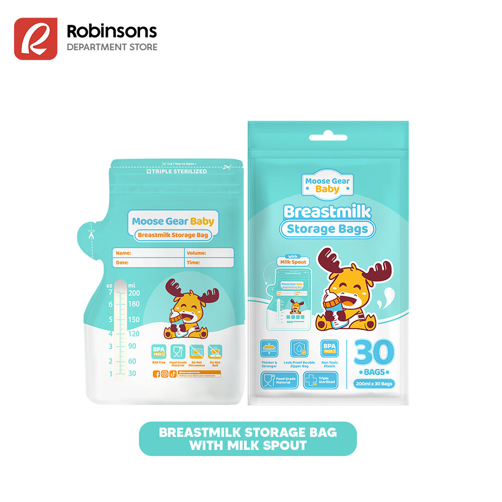 Moosegear Baby Breastmilk Storage with Spout 30Bags 200ml