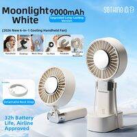 Sothing | Silent Dual-Use Portable Desk Fan 100-Speed Adjustable Neck Hangable USB Rechargeable