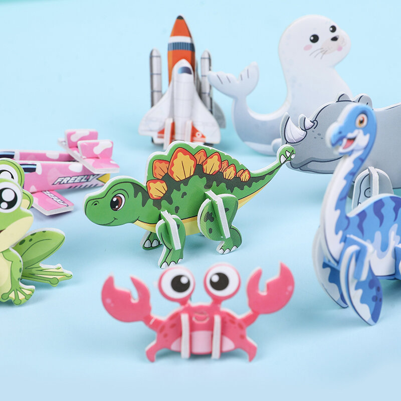 30Pcs Mini Animal Dinosaur DIY Paper Jigsaw Puzzles Toys For Kids ...