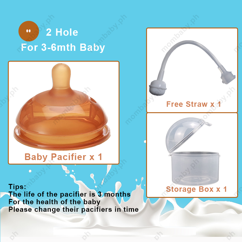 Silver Ion Antibacterial Baby Bottle Nano Silicone Baby Wide-Bore Cup Anti-Colic Baby Feeding Bottle With Straw+Handle