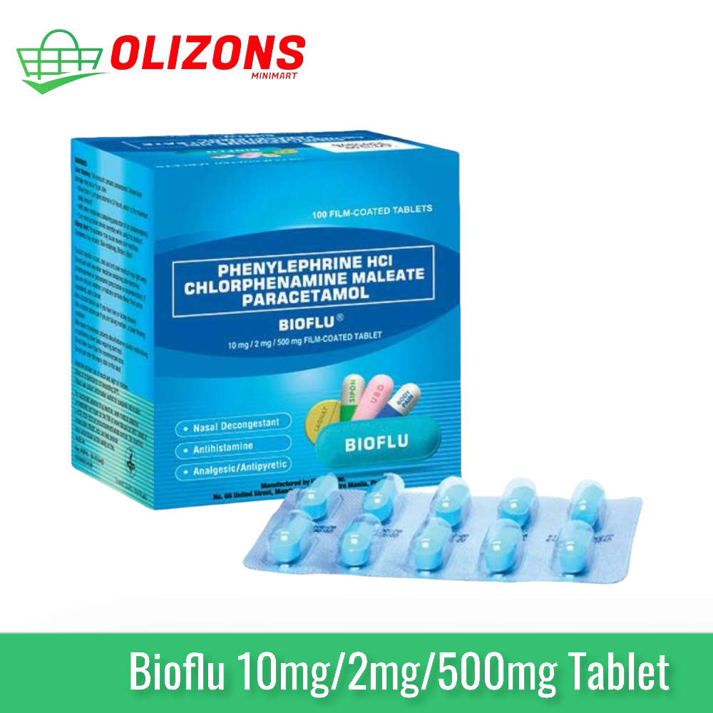 Bioflu 10mg / 2mg / 500mg • Sold Per 10pcs • (Expiry: January 01, 2024 ...