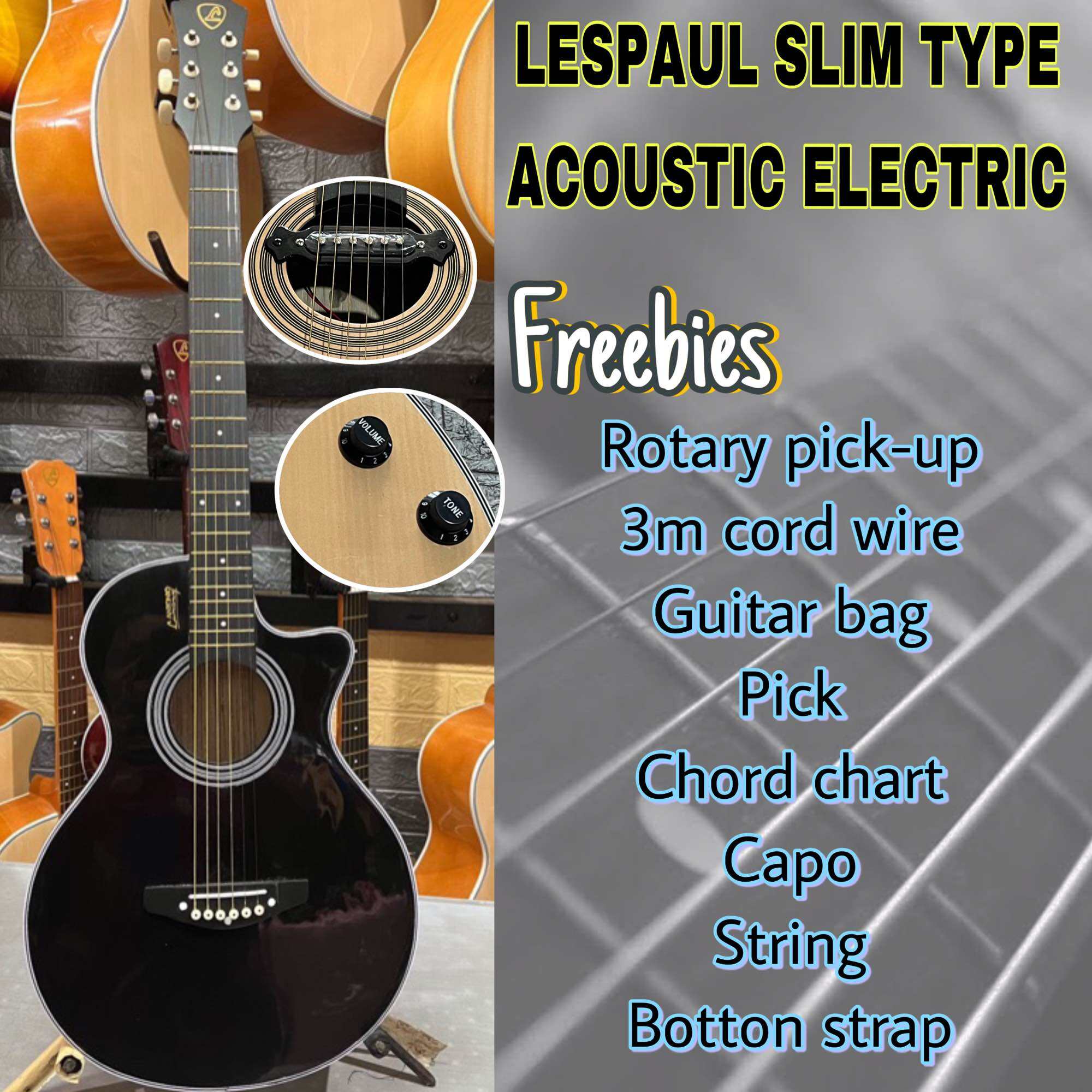Les paul acoustic/electric (super slim) guitar by; antonio lumanog