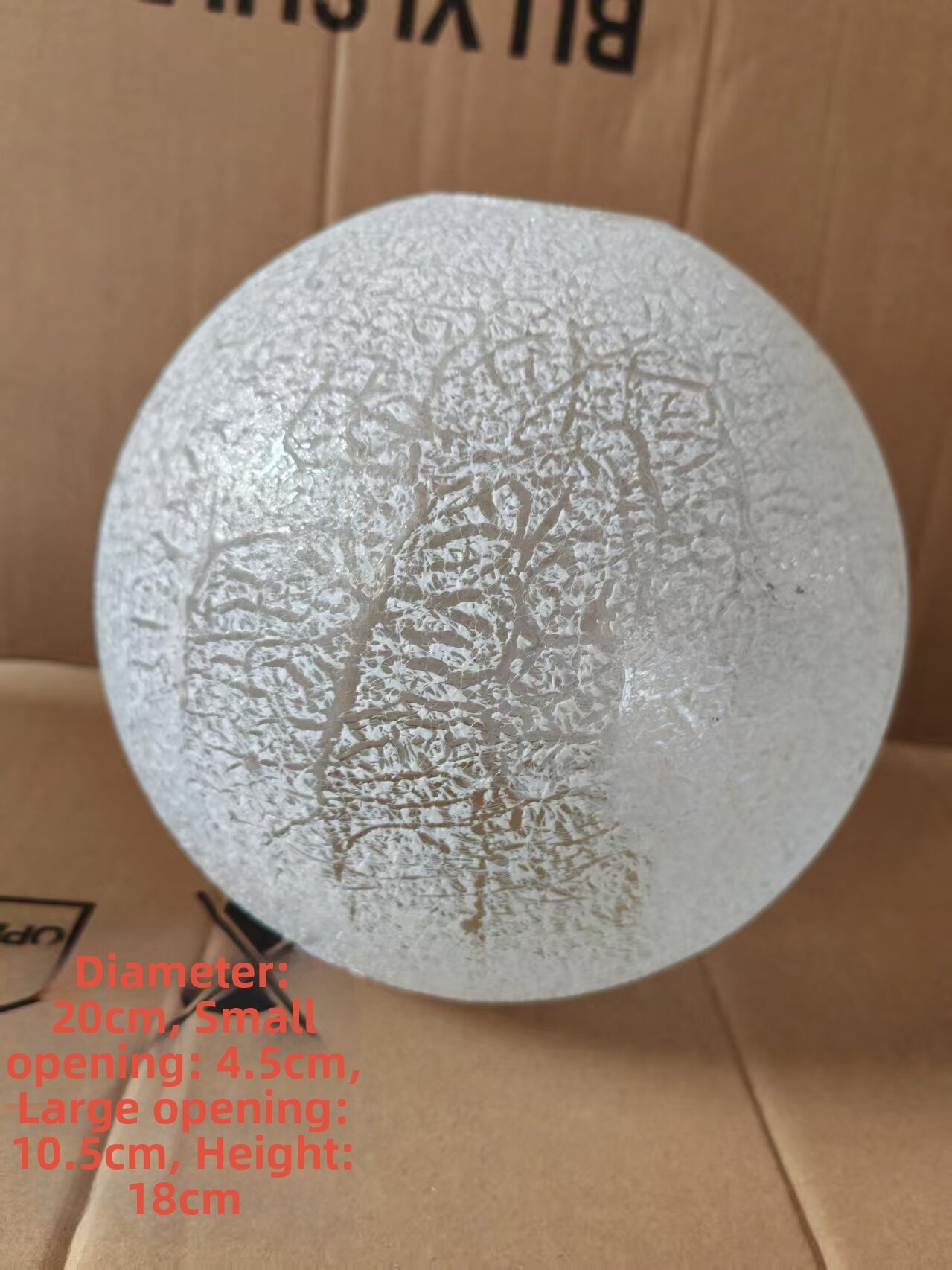round Ball Shaped Glass Lampshade Flat Mouth Snowflake Design for Ceiling Light Hall Entrance Lighting Accessories E27 Socket
