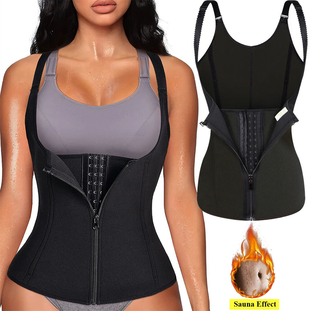 FOCANO Women's Zipper Hook Body Shaper Corset Waist Cincher