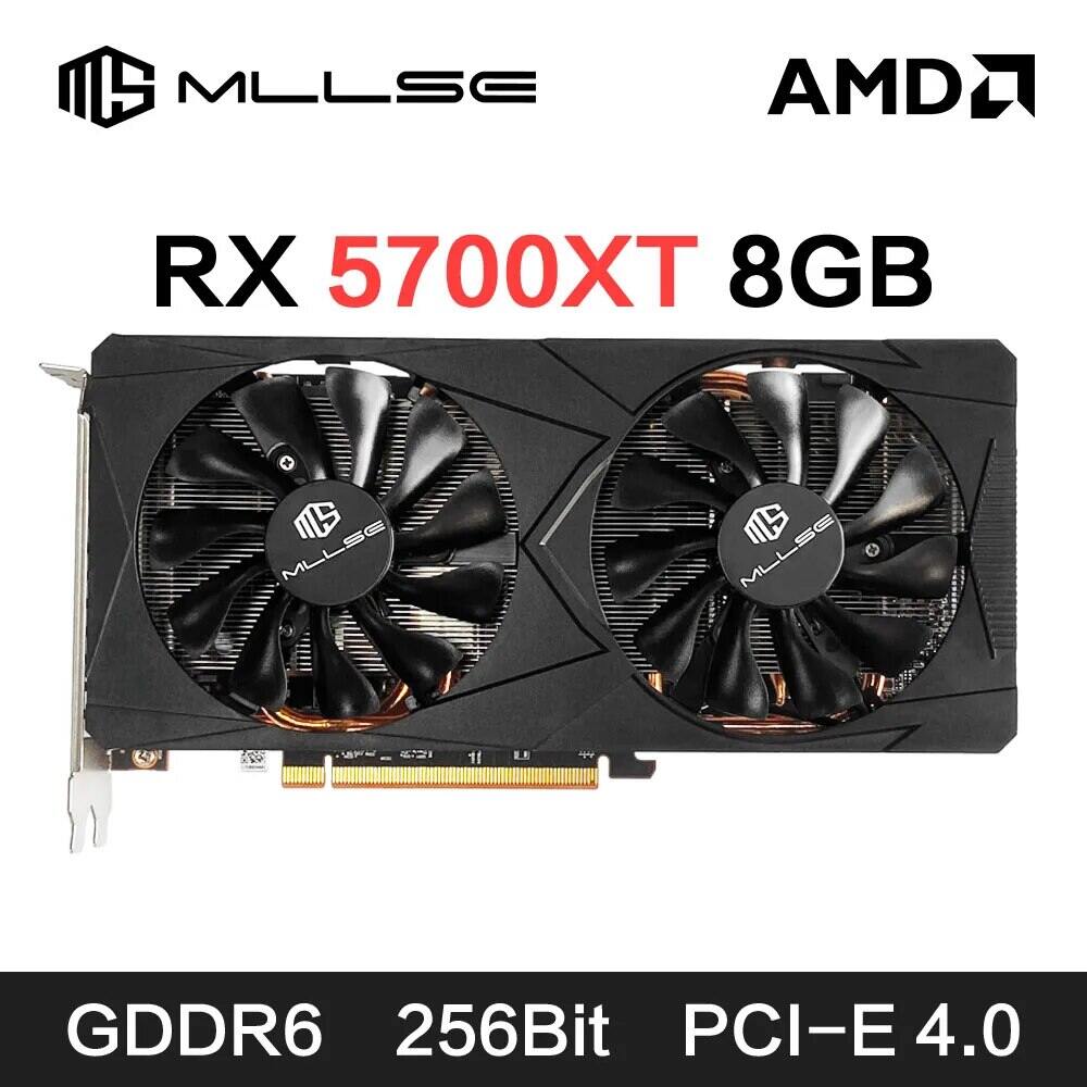 Mllse Amd RX 5700 XT 8GB Graphics Card GDDR6 256Bit PCI-E 4.0×16 6+8Pin Radeon Gpu Rx 5700XT Gaming Video Card Placa De Video