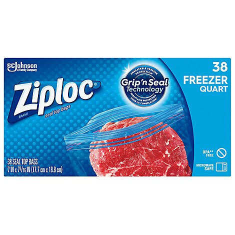 Ziploc Grip N Seal Freezer Bags Quart - 38 Count | Lazada PH