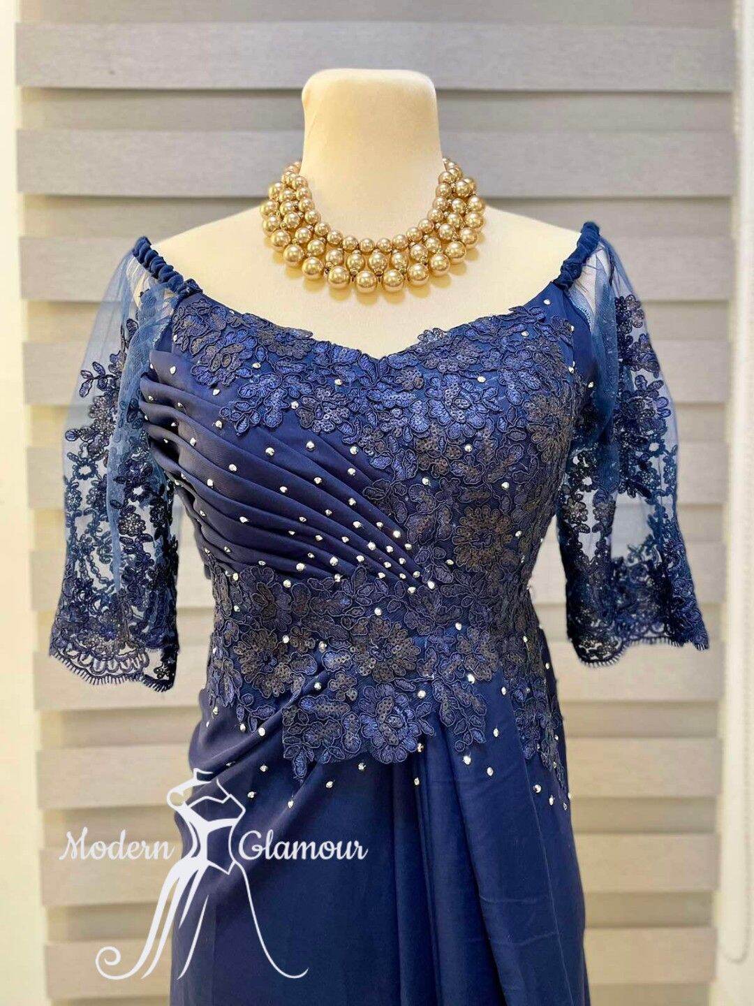 Royal blue shop gown for ninang