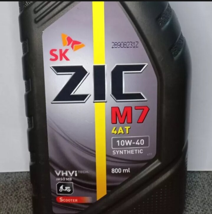 SK ZIC M7 4AT SCOOTER 10W-40 SYNTHETIC 800ml. 