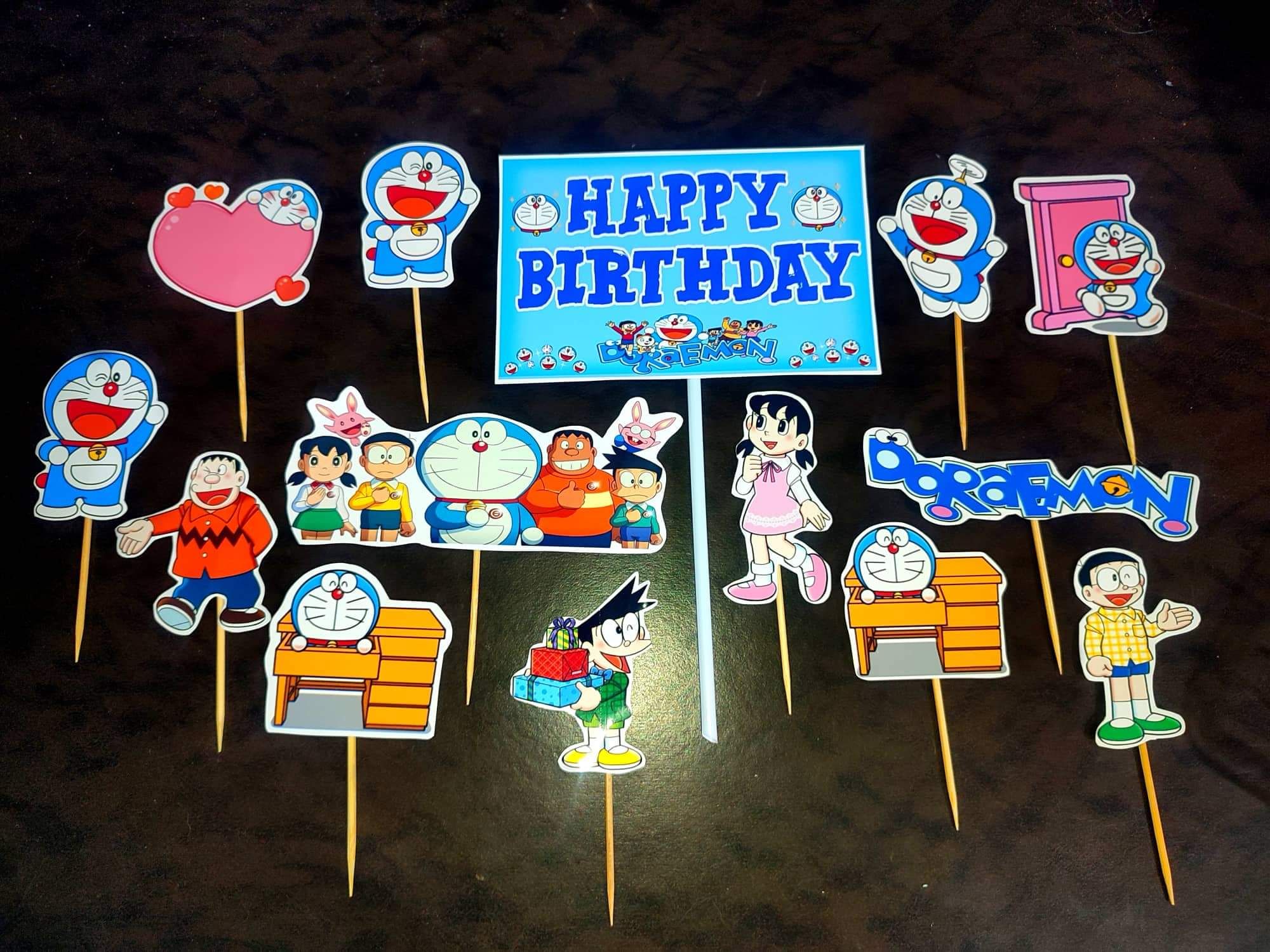 Doraemon cake decorations 60 sets,Doraemon birthday cake,muffin wrapper,cupcake  topper,cartoon cupcake decorations - AliExpress