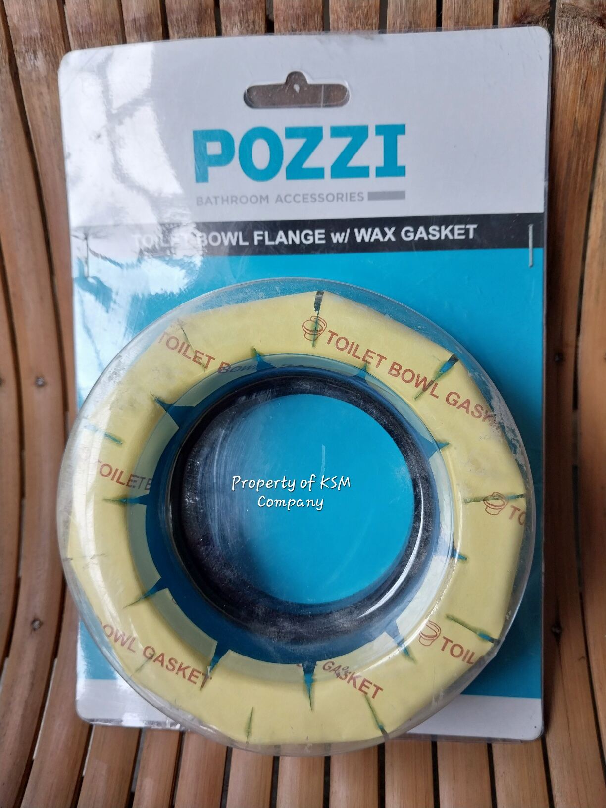 TOILET BOWL FLANGE w/ WAX GASKET, POZZI BRAND BATHROOM ACCESSORIES