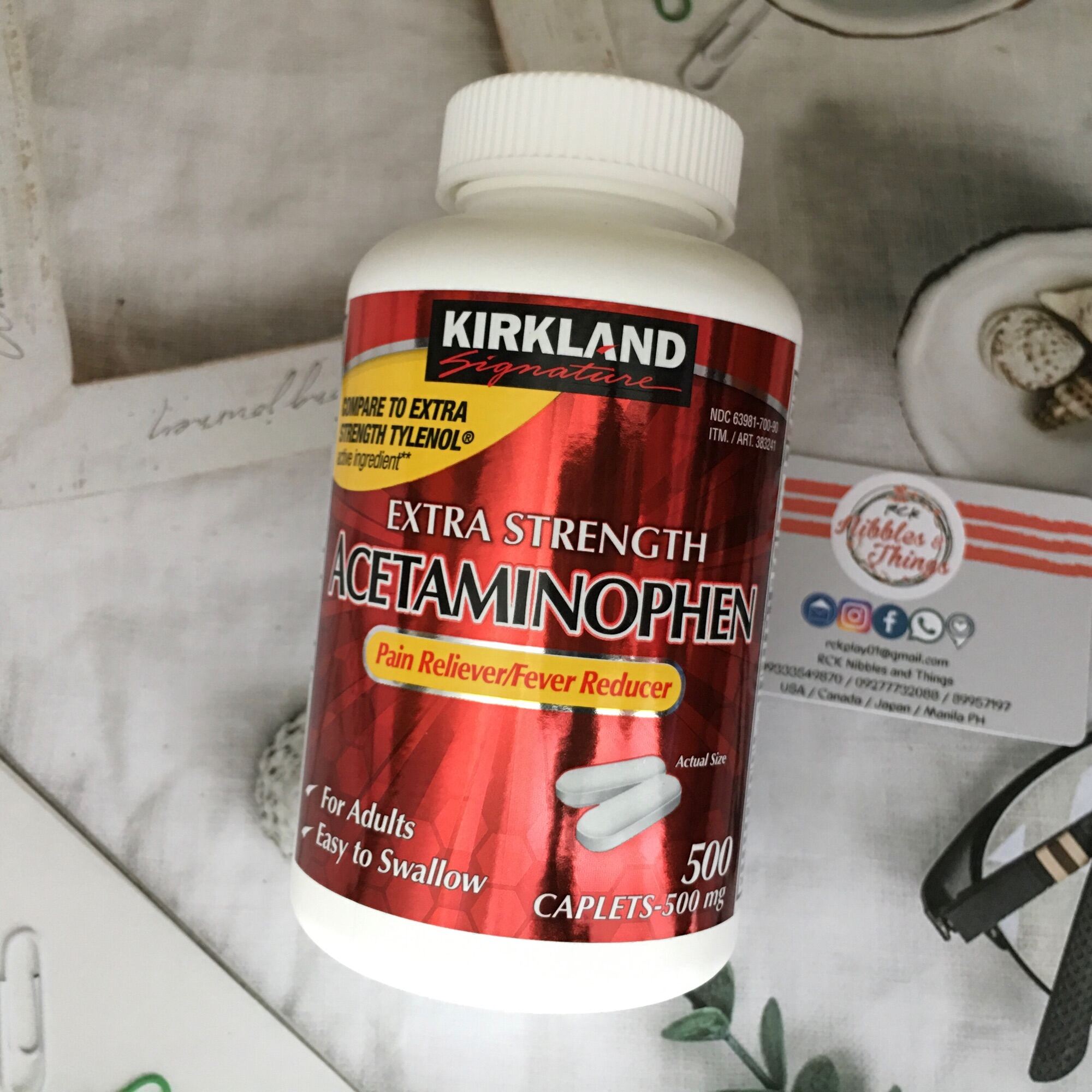 Kirkland Acetaminophen 500 Caplets 100 Authentic from the USA