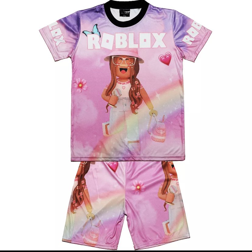 Kids Girls Roblox T-shirt Vestido Summer Nightdress Pijamas