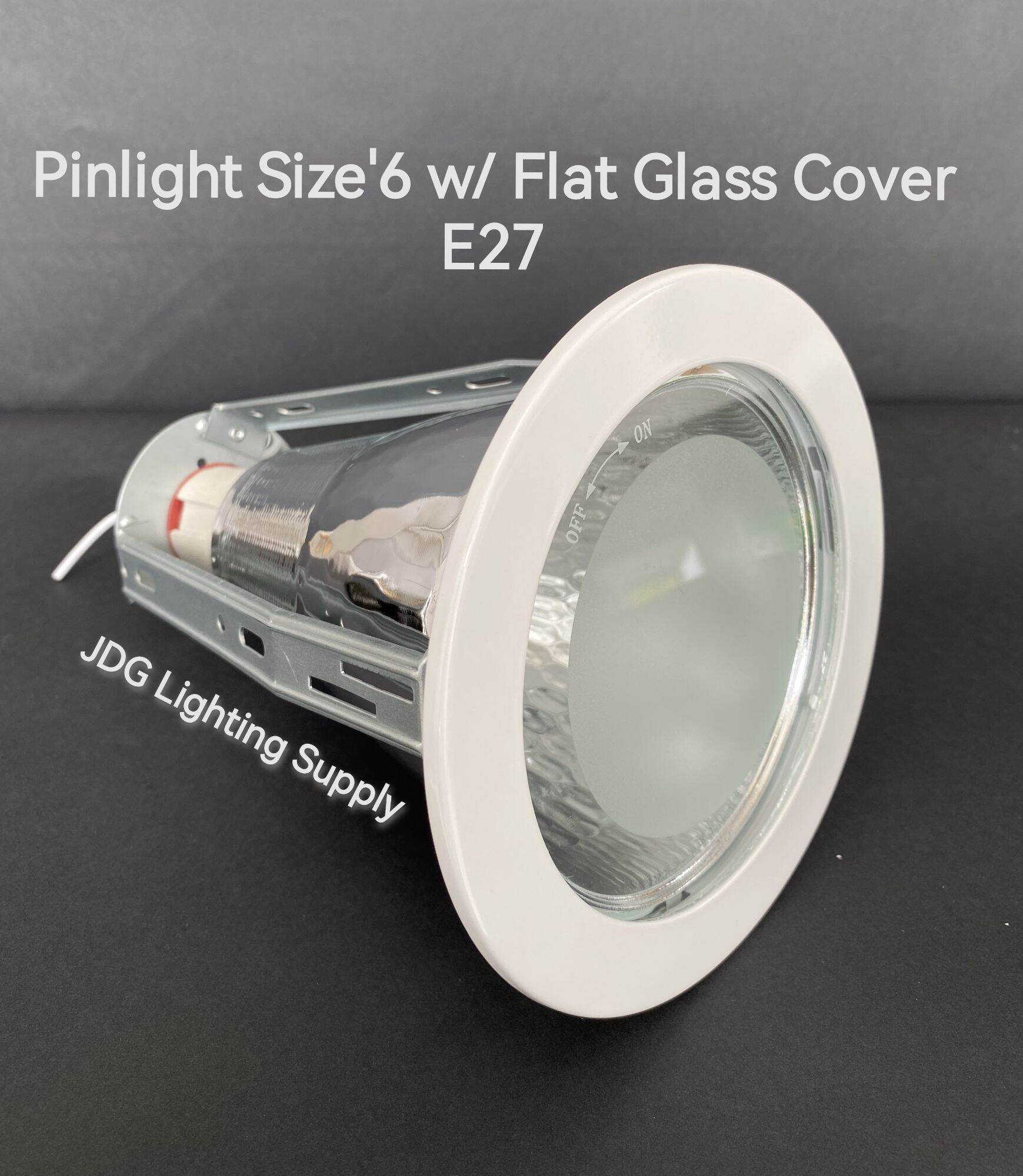 PINLIGHT SIZE'6 W/FLAT GLASS COVER E27 STANDARD SOCKET ROUND Lazada PH