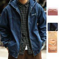 BGYO | Hooded Denim Jacket Mens Relaxed Fit Washed With Zipper