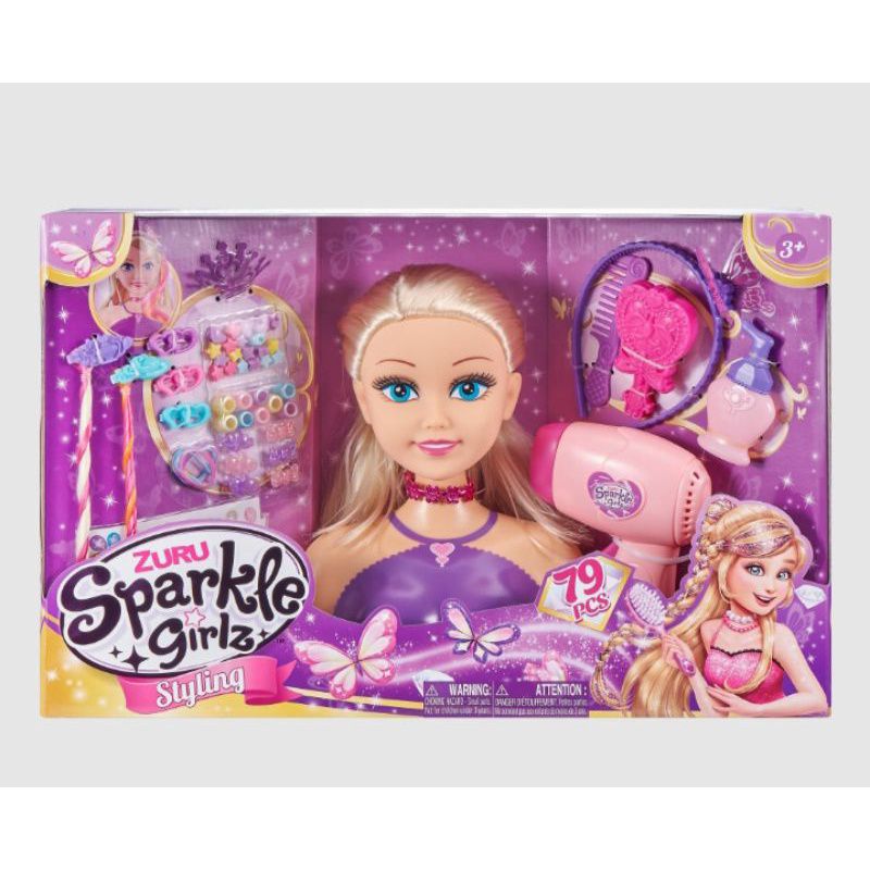 NEW Sparkle Girlz Deluxe Hair Styling Doll Head | Lazada PH