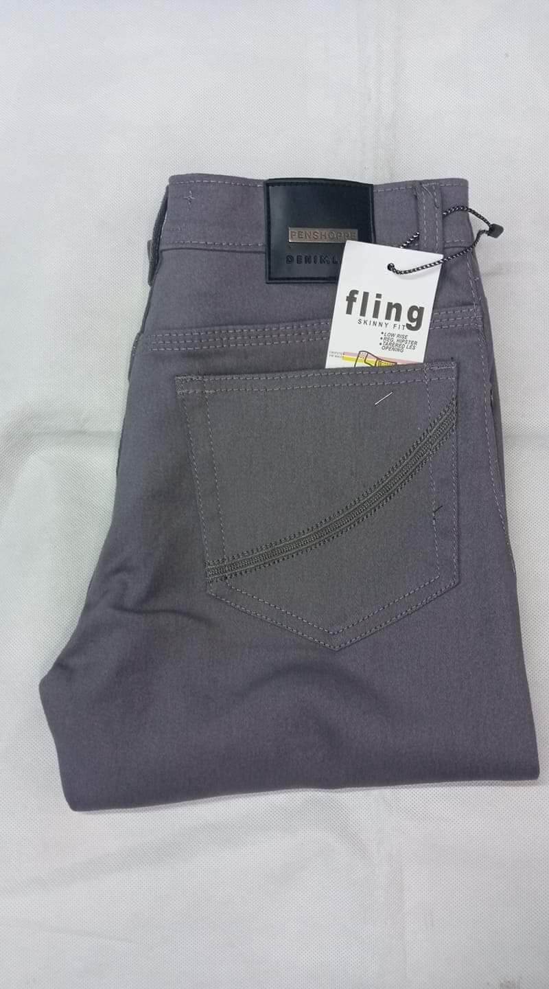 Penshoppe Skinny pants gray stretchable for men