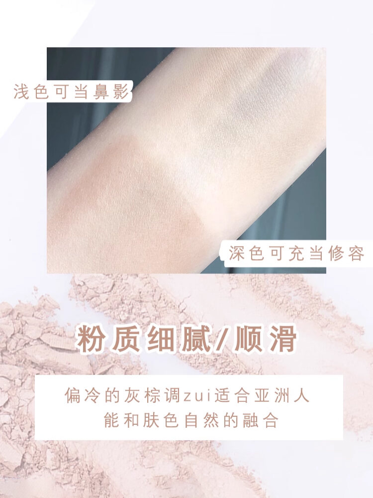 JILLLEEN Dual Tone Matte Highlighting Contour Powder for Women Nose Shading Makeup Eyeshadow Palette Professional Grade. 