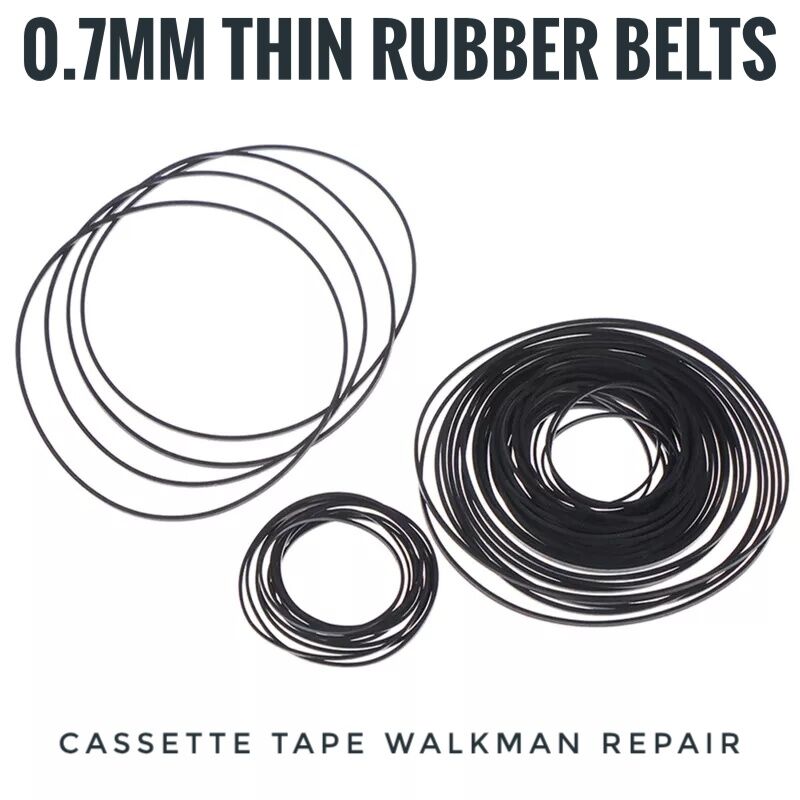 1pack 0.7mm 40-140mm Rubber Belts for Cassette Tape Player Walkman ...