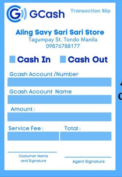 A7 Gcash Transaction Slip Lazada PH
