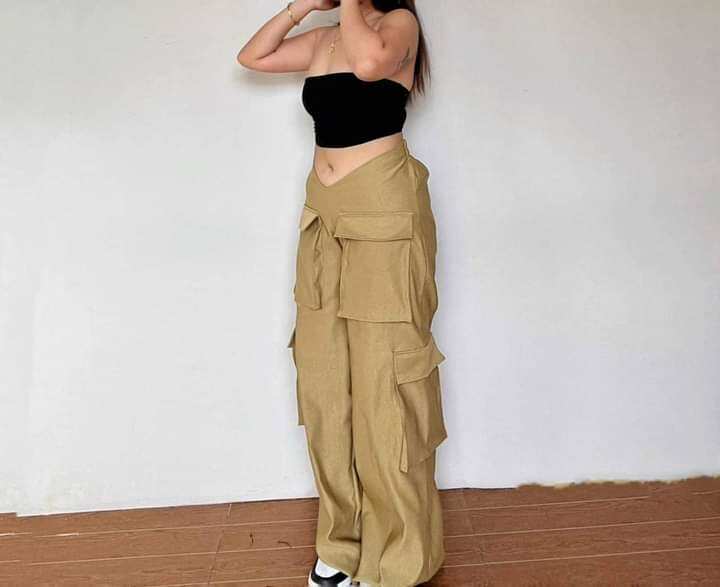 Trendy v shaped sexy wideleg loose pants with 4 pocket