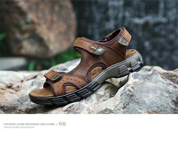 Camel crown men's leather sales sandals