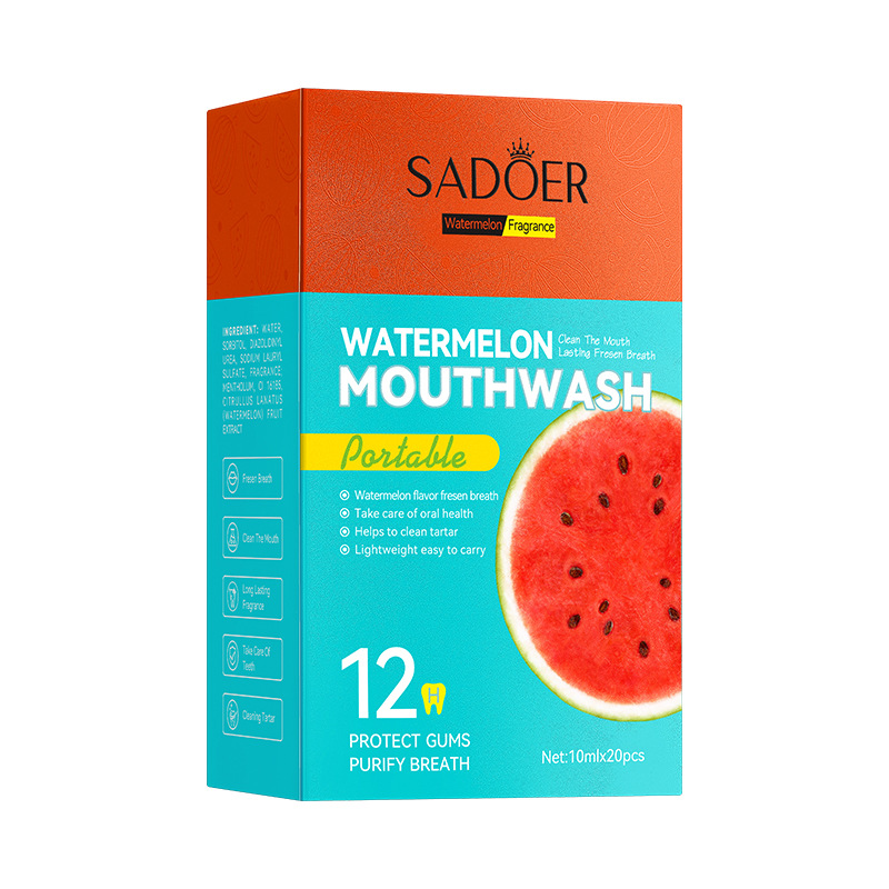 20pcs Mouthwash Teeth Whitening Guru Nanda Teeth Pulling Oil Watermelon Flavor Portable Mouth Wash Freshen Breath Clean Oral