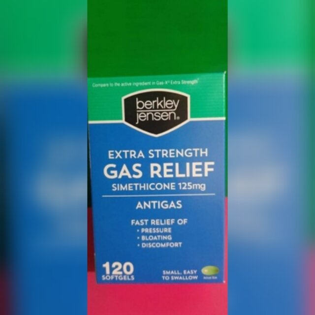 Gas Relief Simethicone 125mg 120 softgels Extra Strength Berkley Jensen