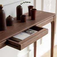 yishujia office | Modern Minimalist Black Walnut Solid Wood Console Table