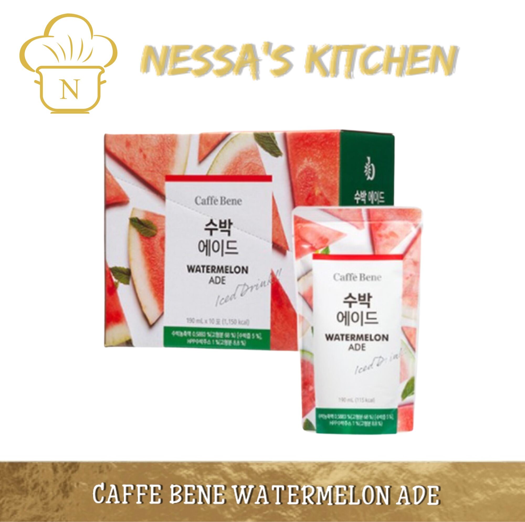 Caffe Bene Watermelon Ade Korean Pouch Drink 190mL Lazada PH