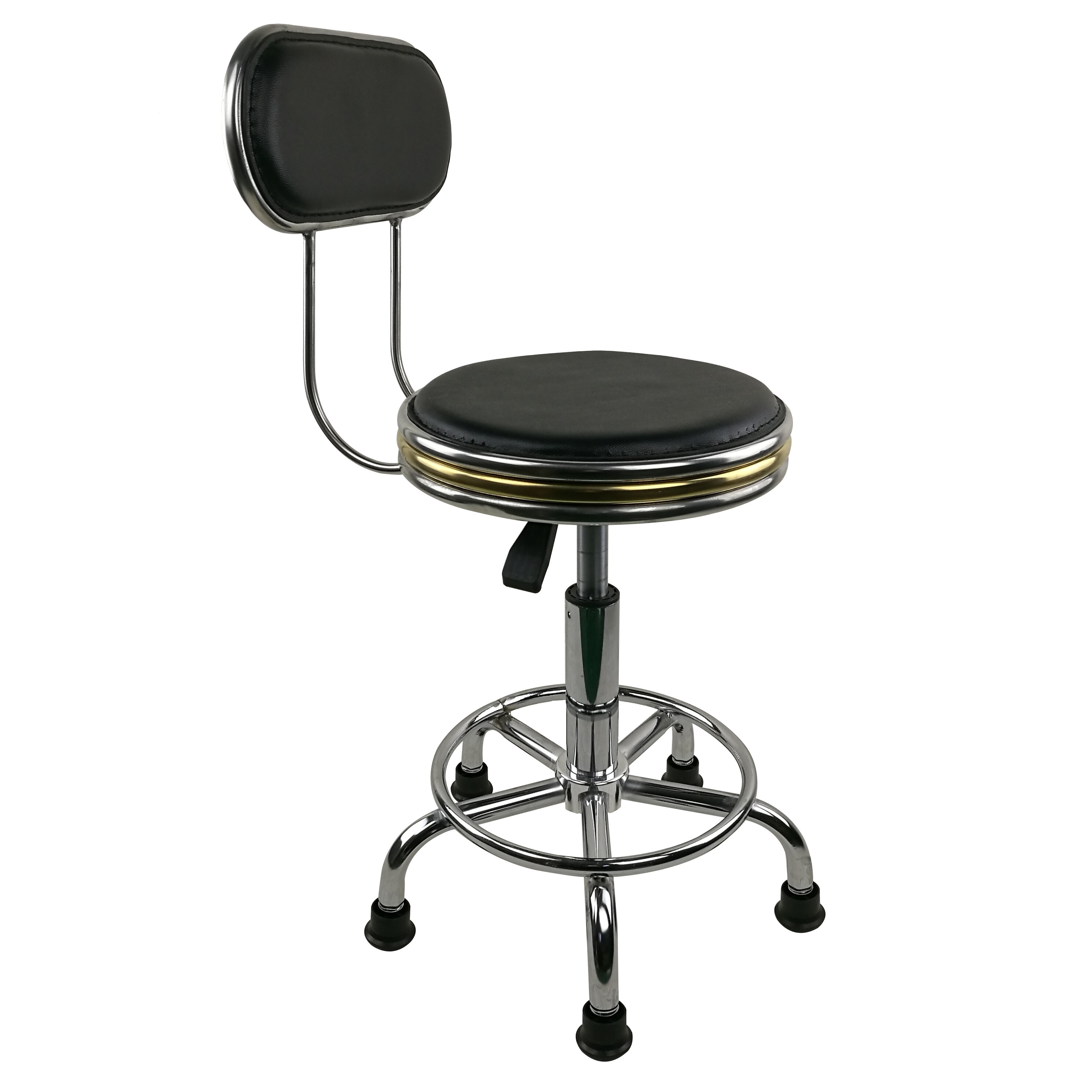 Laboratory Chair Spinning Lift round Stool Stainless Steel Leather