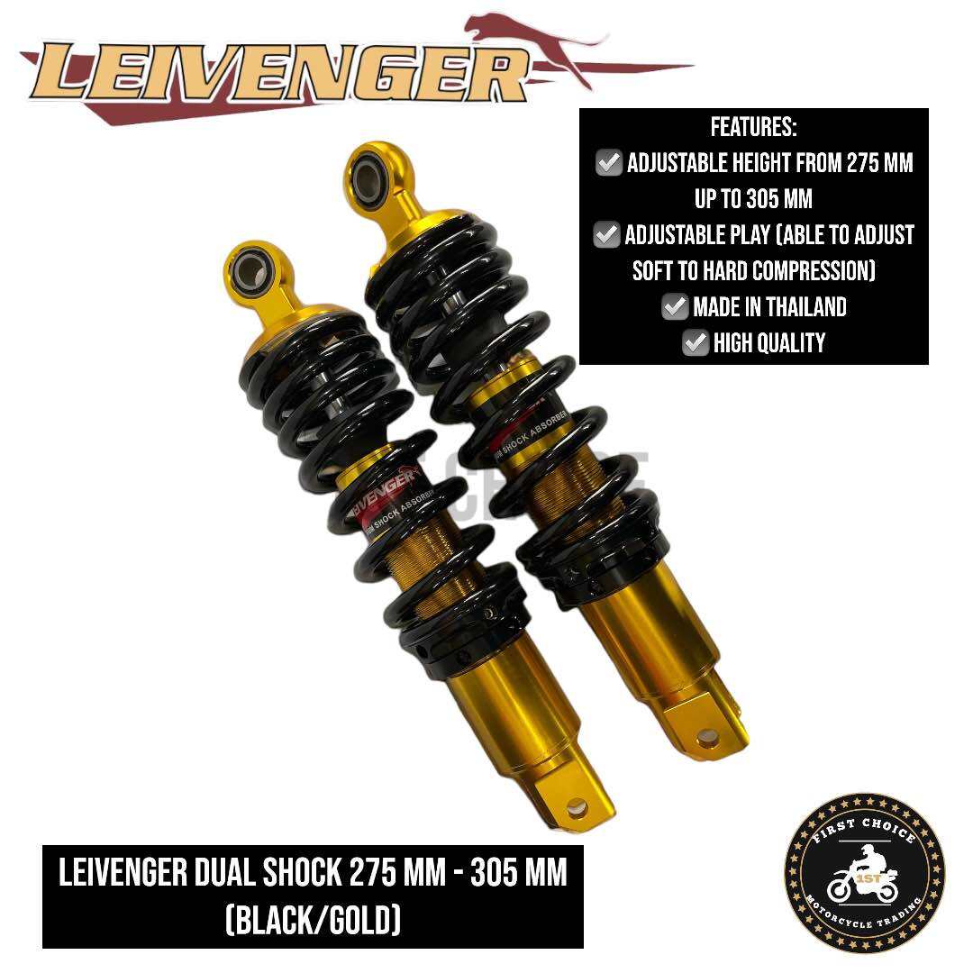 Leivenger Dual Shock 275 MM TO 305 MM FOR NOUVO/ NMAX v1 (Semi-Lowered)/NMAX v2/ Aerox v1/ Aerox v2. 
