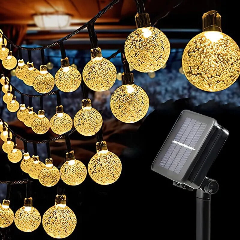 LED String Light Solar Fairy Lights 5m 20LED Warm Light Waterproof Outdoor Garden Wedding Decoration Christmas Lamp Box Packed. 