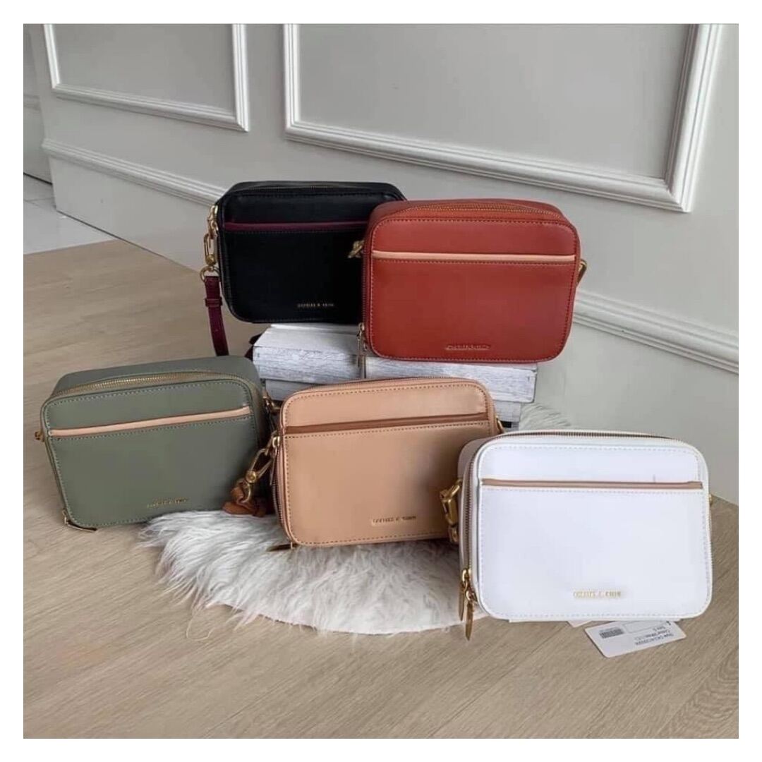 double zip crossbody bolsa charles and keith