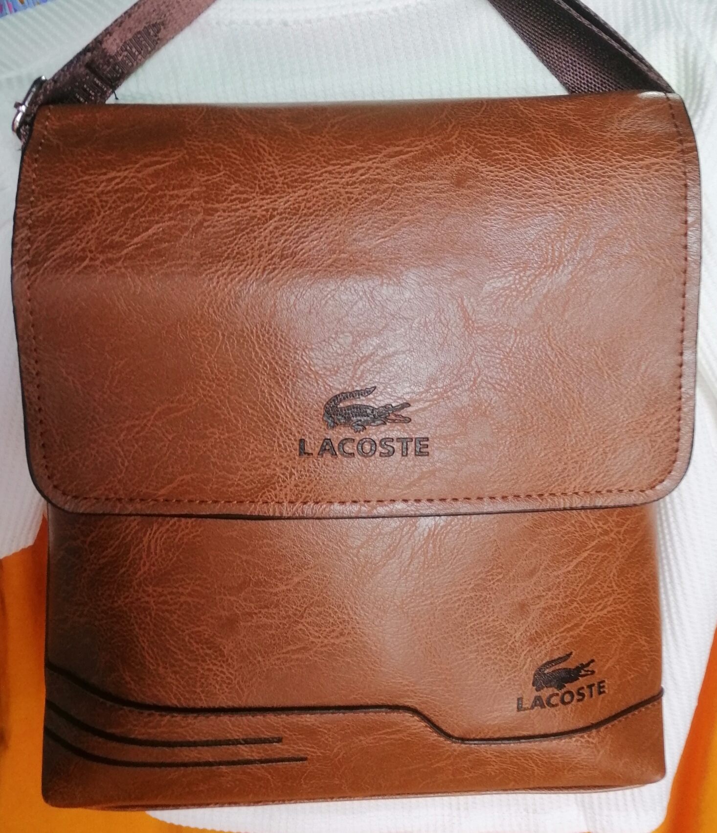 Lacoste Men's Leather Sling Bag - High Quality