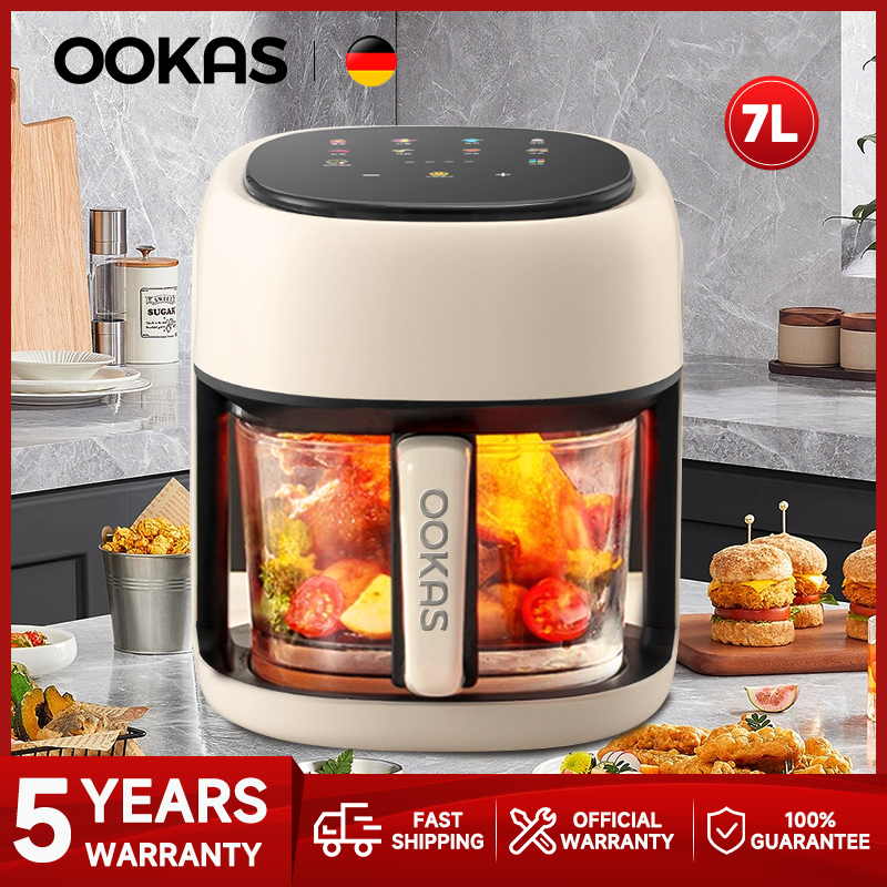 OOKAS Air Fryer with Digital Touch Screen, Non-Stick Pan