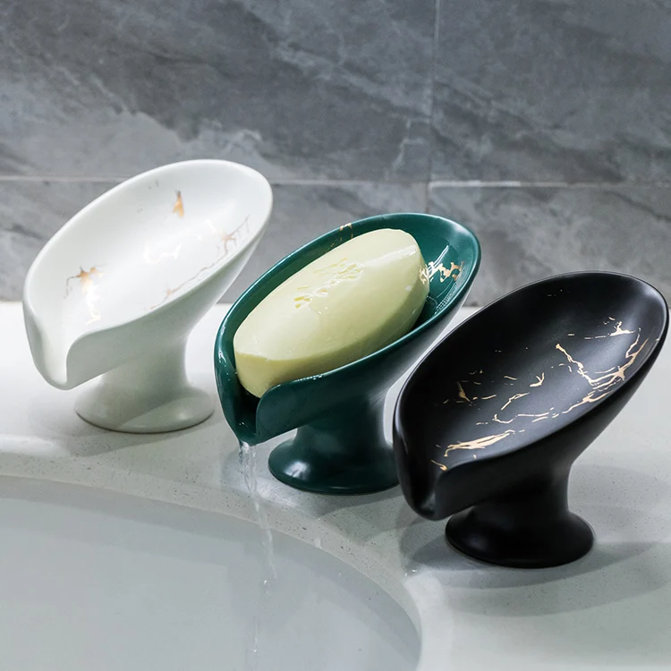 Affordable Luxury Ceramic Soap Dish Water Draining Soap Dish Water Draining Dish Water-Free Storage Dish Home Hotel Creative Dish
