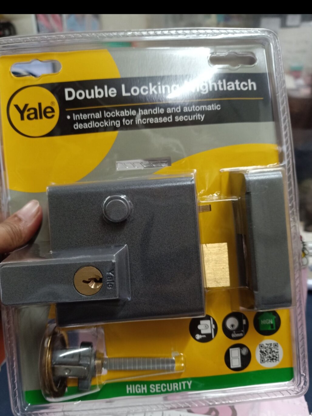 YALE LOCKS #P1 -DMG-PB-60 DOUBLE LOCKING NIGHLATCH INTERNAL LOCKABLE ...