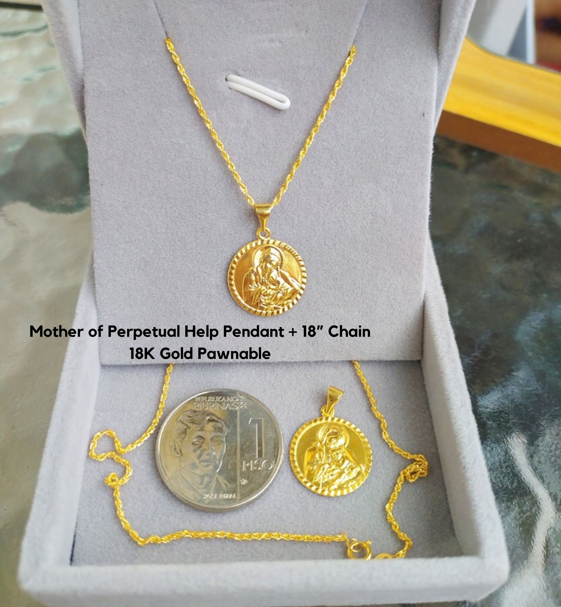 Plated Necklace Mother Of Perpetual Help Gold Necklace Mother Of