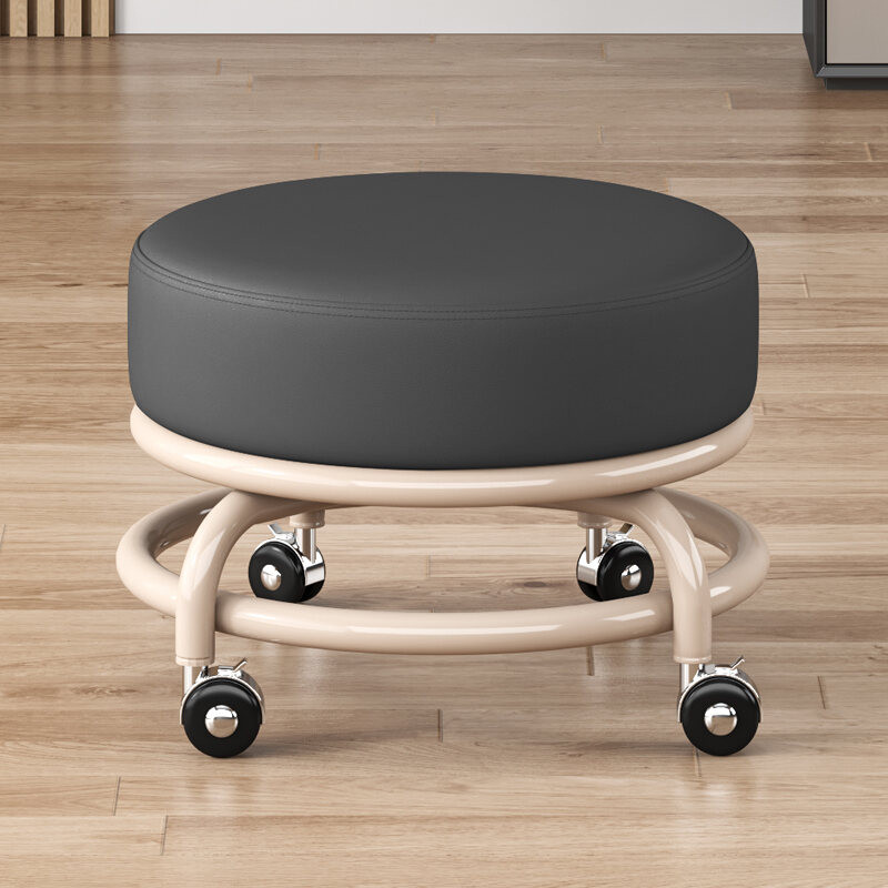 Low Stool with Wheels Shoe Changing Stool round Stool Beautiful Seam