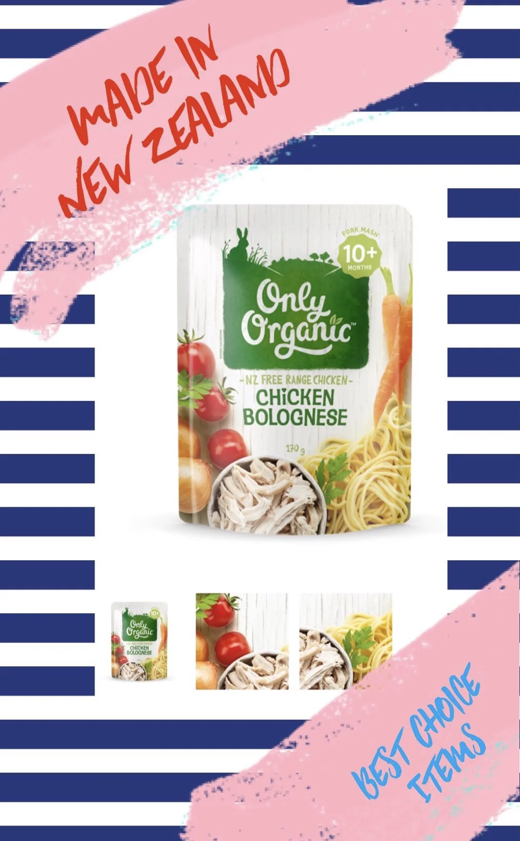 Only Organic Baby Food Chicken Bolognese 10+ Months