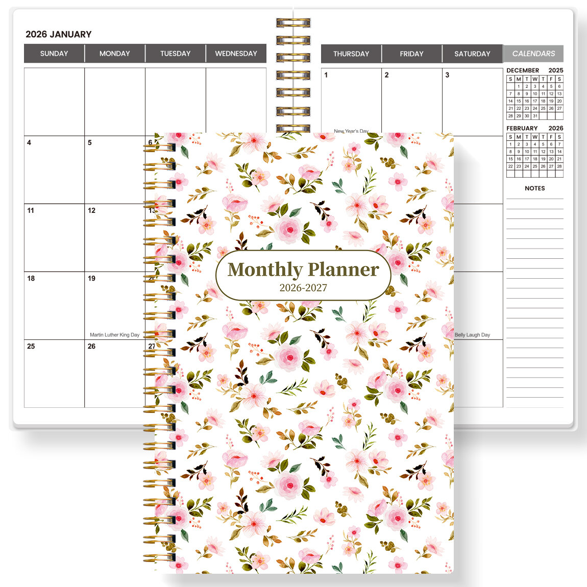 2026-2027 A5 Weekly & Monthly Planner – Jan 2026 to Dec 2027 Spiral Organizer with Calendar & Notes School & Office Supplies