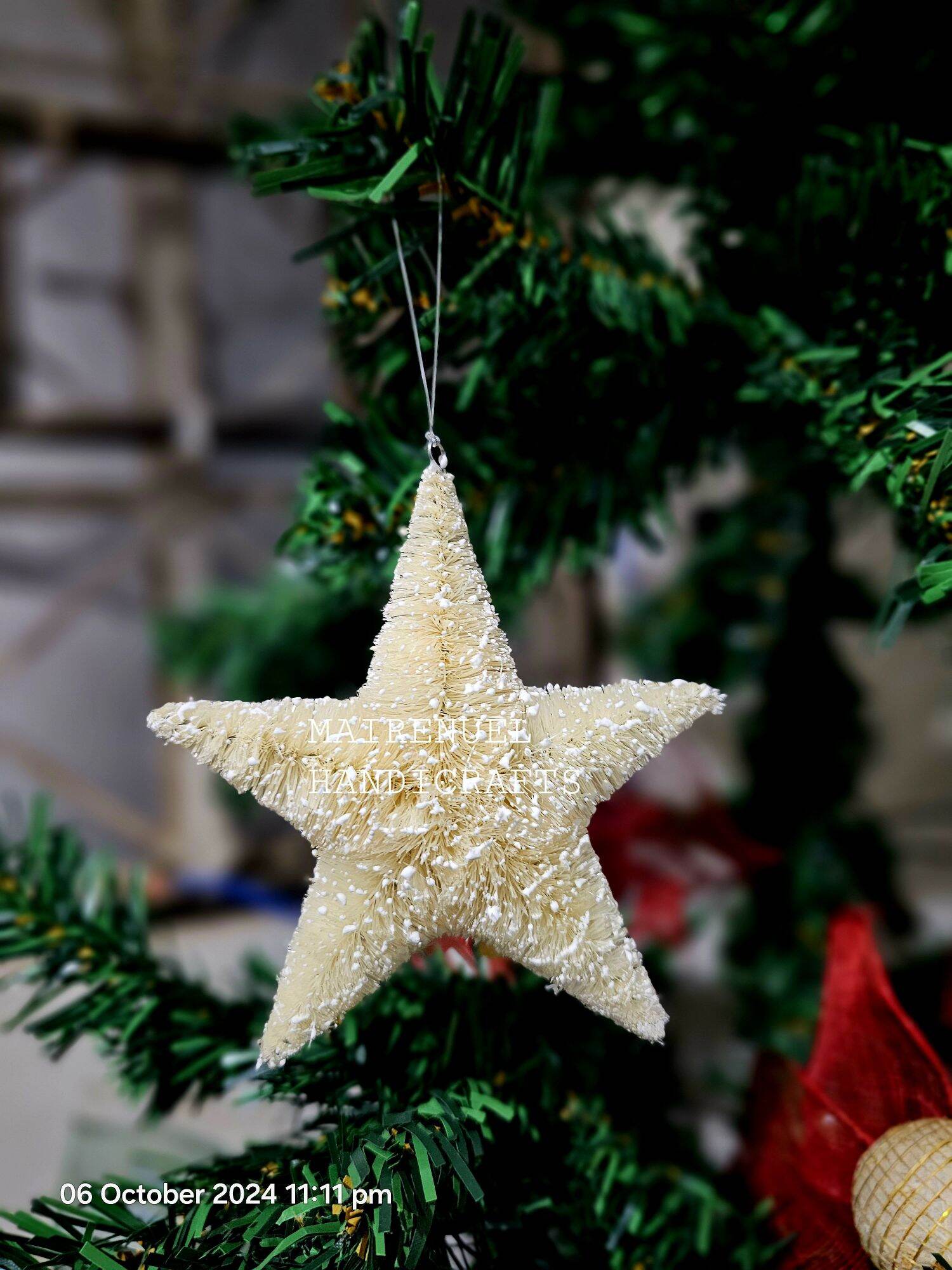 Product photo of Mairenuel Handicrafts Native Christmas Star Ornament (cream) from its Lazada listing