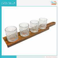 The Pioneer Woman Glass 3-Ounce Shot Glass Flight Board Dessert Glass Sampler Glass Clear Set of 4