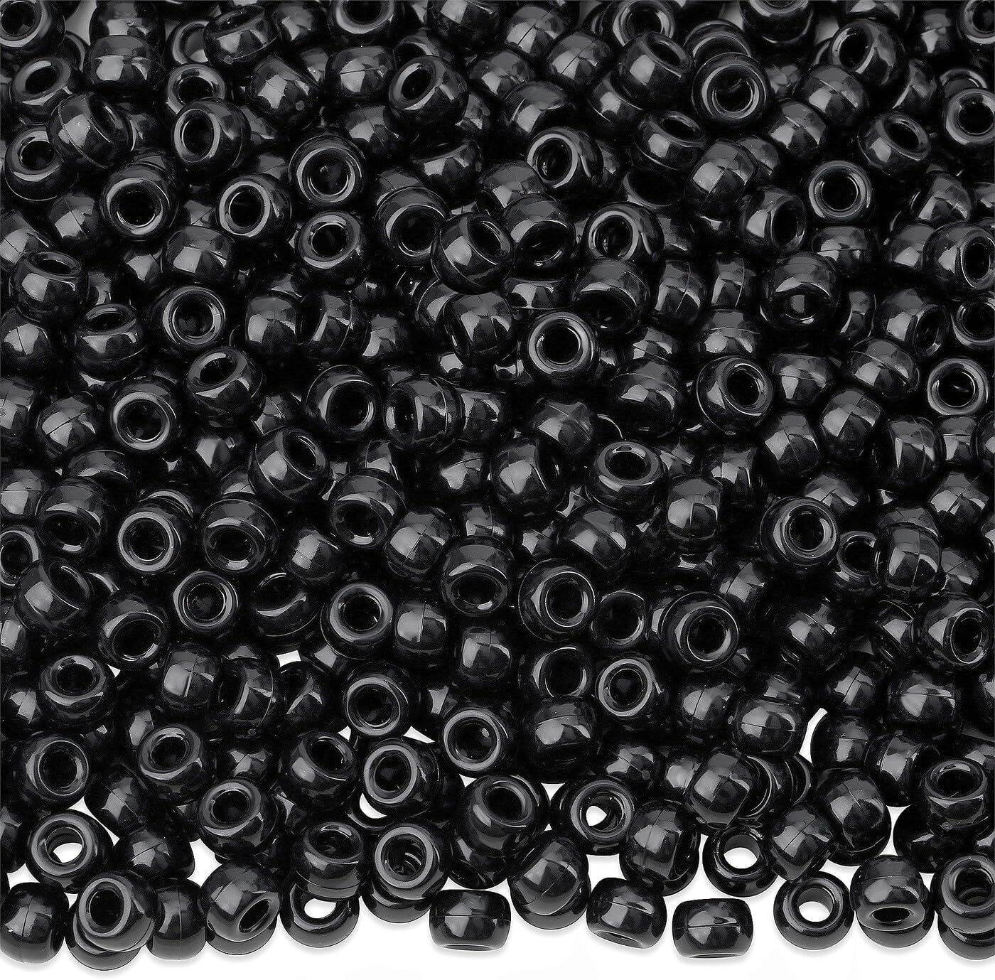 100Pcs Acrylic Pony Beads 6x9mm Bulk Plastic Large Hole Mix Pen Hair Kandi Beads for Friendship Bracelet Jewelry Making Braids